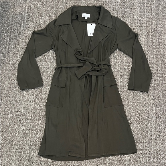 DR2 Olive Belted Trench Coat - Picture 1 of 1